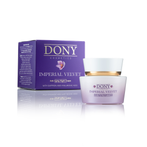 Anti-age нощен крем Imperial Velvet от Dony Cosmetics с опаковка за регенерация, хидратация и изглаждане на кожата